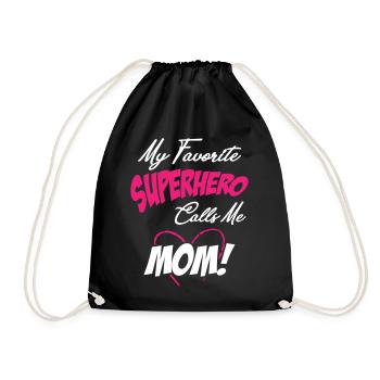 My Favorite Superhero Calls Me Mom - Turnbeutel - Schwarz - Vorne