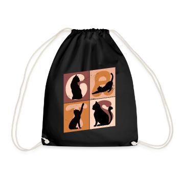 Chaton Chaton Chaton Kitty Silhouette Art - Sac de sport léger - noir - Devant