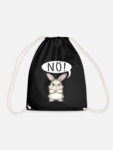 NÖ Hase Comic Ostern Geschenk - Turnbeutel - Schwarz