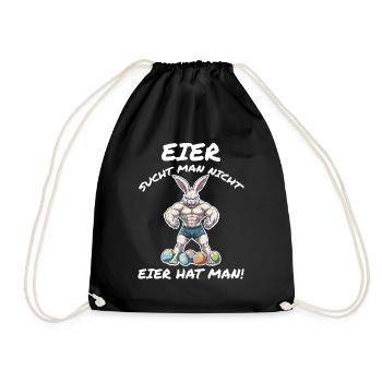Eier sucht man nicht Ostern - Turnbeutel - Schwarz - Vorne