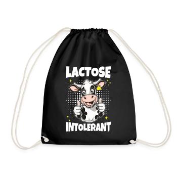 Laktose intolerant lustige Milch Kuh Meme - Turnbeutel - Schwarz - Vorne