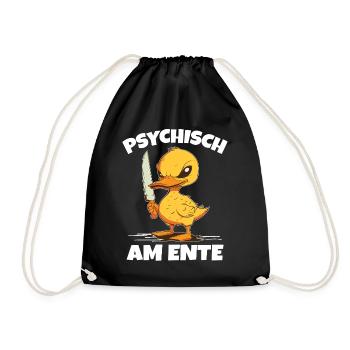 Psychisch am Ente - Turnbeutel - Schwarz - Vorne