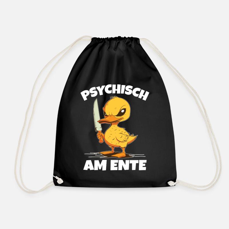 Psychisch am Ente - Turnbeutel - Schwarz