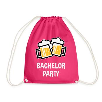 Bachelor Party (Stag Night Bavarian Beer Mugs 3C) - Drawstring Bag - fuchsia - Front
