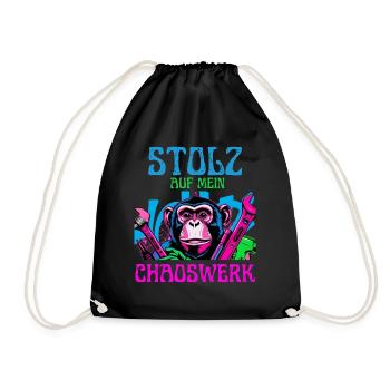 Fière de mon chaos – DIY Monkey - Sac de sport léger - noir - Devant