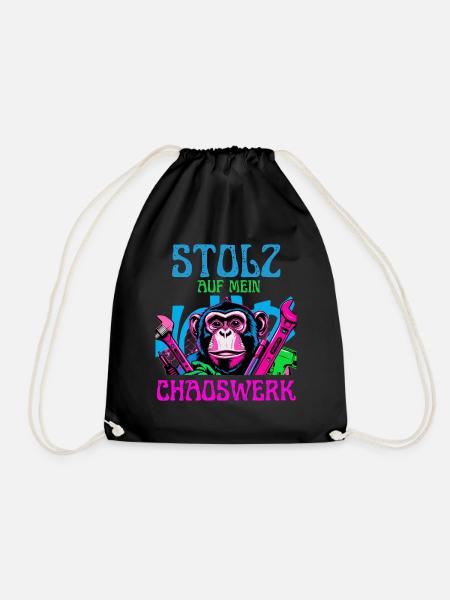Fière de mon chaos – DIY Monkey - Sac de sport léger - noir