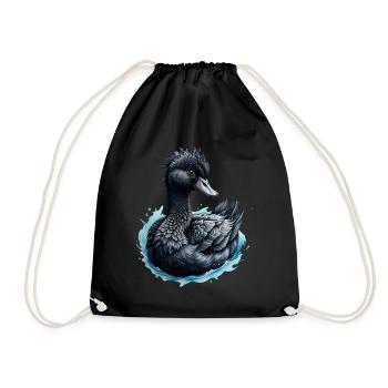 Der schwarze Schwan und die blaue Rose - Turnbeutel - Schwarz - Vorne