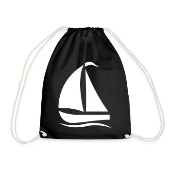 Minimalistische Segelboot Silhouette Nordsee  - Turnbeutel - Schwarz - Vorne