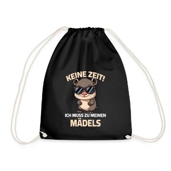 Hamster - Pas le temps, je dois aller voir mes filles - Sac de sport léger - noir - Devant
