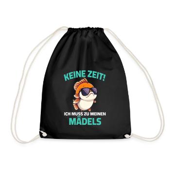 Pas le temps, je dois aller chez mes filles - poisson - Sac de sport léger - noir - Devant