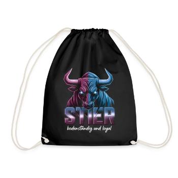 Taurus Zodiac Sign - Drawstring Bag - black - Front