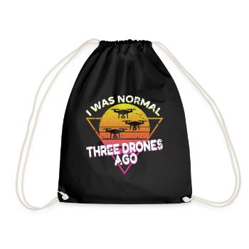 I was normal three drones ago Vintage - Turnbeutel - Schwarz - Vorne
