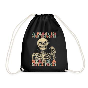 Sarkastisches Skelett Halloween Skull - Turnbeutel - Schwarz - Vorne