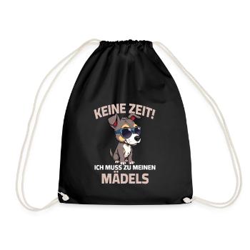 Dicton du propriétaire de chien Pas de temps que j’ai pour les filles - Sac de sport léger - noir - Devant