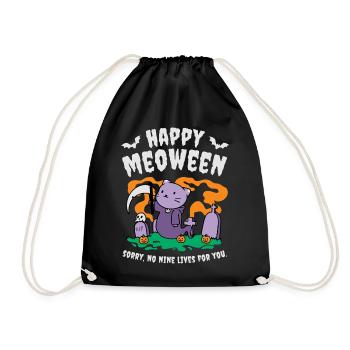 Happy Meoween - Drawstring Bag - black - Front