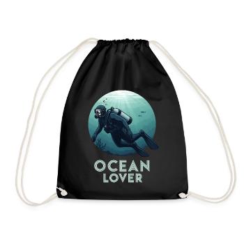 Taucher Ocean Lover Unterwasser für Taucherfreunde - Turnbeutel - Schwarz - Vorne