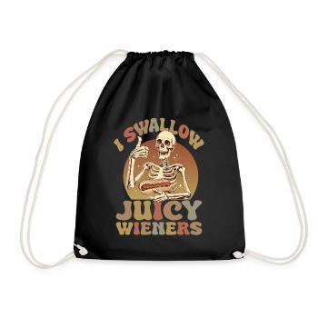 Squelette J’avale des saucisses fumées juteuses Hotdog - Sac de sport léger - noir - Devant