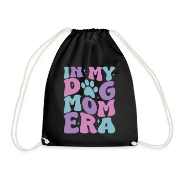In My Dog Mom Era Pastel Paws - Drawstring Bag - black - Front