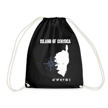 Contour de la Corse avec compas de coordonnées - Sac de sport léger - noir - Devant