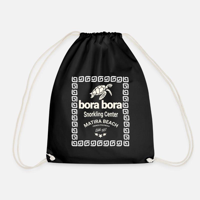 Bora Bora Logo Tauchzentrum - Turnbeutel - Schwarz