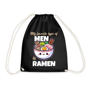 My favorite kawaii ramen type - Drawstring Bag - black - Front