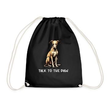 Talk to the Paw Whippet Greyhound Whippets - Drawstring Bag - black - Front