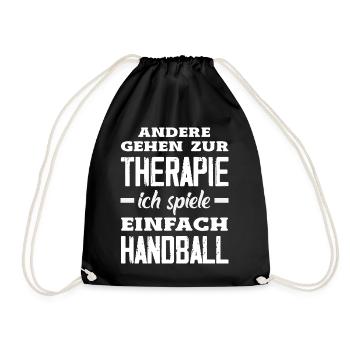 Handballspieler Handball Handballer Geschenke - Turnbeutel - Schwarz - Vorne