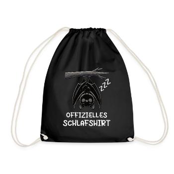 Official Sleeping Shirt Bat Bats - Drawstring Bag - black - Front