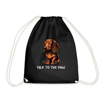 Talk to the Paw Dackel Dackelbesitzer Dackelhalter - Turnbeutel - Schwarz - Vorne