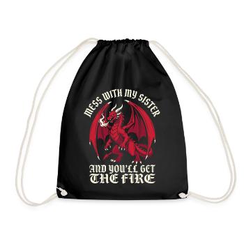 Dragon Lover Funny Brother - Drawstring Bag - black - Front