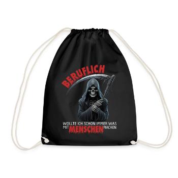 Professionally, I've always wanted something to do with people - Drawstring Bag - black - Front