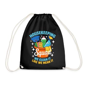 Funny Cleaning Design - Drawstring Bag - black - Front