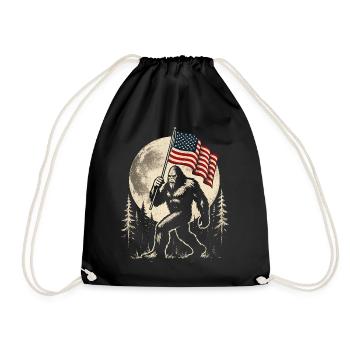 Bigfoot Lune Bigfoot patriotique drôle pour le 4e anniversaire - Sac de sport léger - noir - Devant