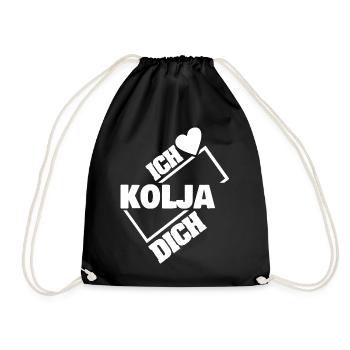 Geschenk für Kolja - Turnbeutel - Schwarz - Vorne