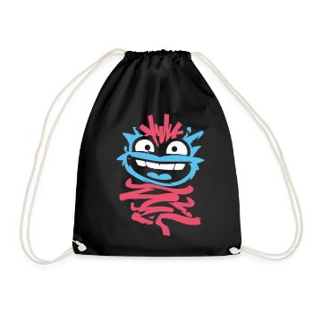 Little Monsters: Punk Monkey with Wink - Drawstring Bag - black - Front