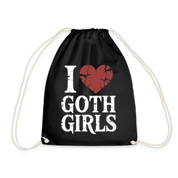 Ich liebe Goth Girls - Turnbeutel - Schwarz - Vorne