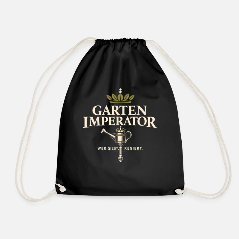 Garden Emperor – He who waters, rules - Drawstring Bag - black