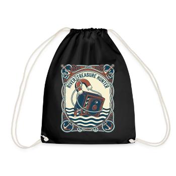 Magnet Fishing River Treasure Hunter - Drawstring Bag - black - Front