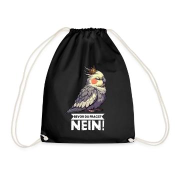 Before You Ask Cockatiel Cockatiels - Drawstring Bag - black - Front
