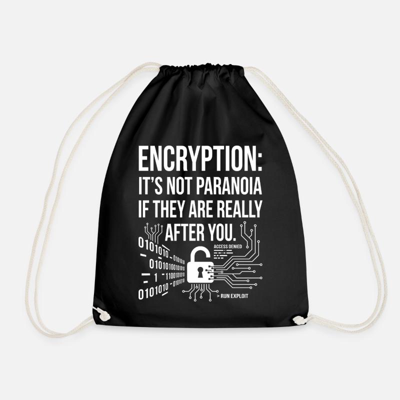 Encryption Paranoia Design - Turnbeutel - Schwarz