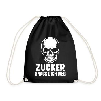 Sugar Skull Snack You Away - Drawstring Bag - black - Front