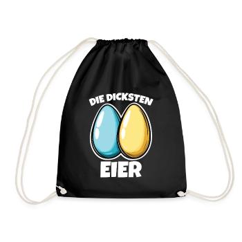 Dicke Eier die dicksten Eier Ostereier - Turnbeutel - Schwarz - Vorne