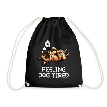 Fatigué par le chien Berger Belge Malinois - Sac de sport léger - noir - Devant
