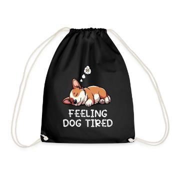 Se sentir fatigué par le chien Corgi Corgi - Sac de sport léger - noir - Devant
