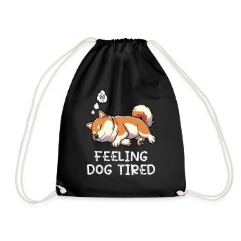 Feeling Dog Tired Shiba Inu Shiba Owner Shiba - Drawstring Bag - black - Front