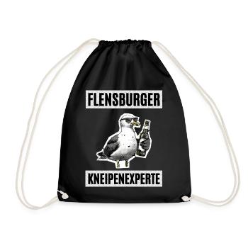 Flensburger Kneipen Experte - Turnbeutel - Schwarz - Vorne