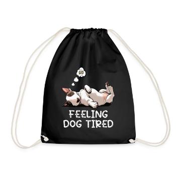 Feeling Dog Tired Miniatur Bullterrier Bully  - Turnbeutel - Schwarz - Vorne