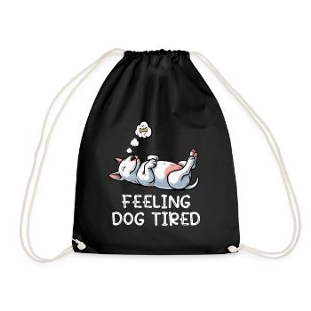 Feeling Dog Tired Miniatur Bullterrier Bully  - Turnbeutel - Schwarz - Vorne