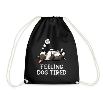 Feeling Dog Tired Miniatur Bullterrier Bully  - Turnbeutel - Schwarz - Vorne