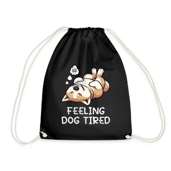 Feeling Dog Tired Akita Akitabesitzer Akitas  - Turnbeutel - Schwarz - Vorne